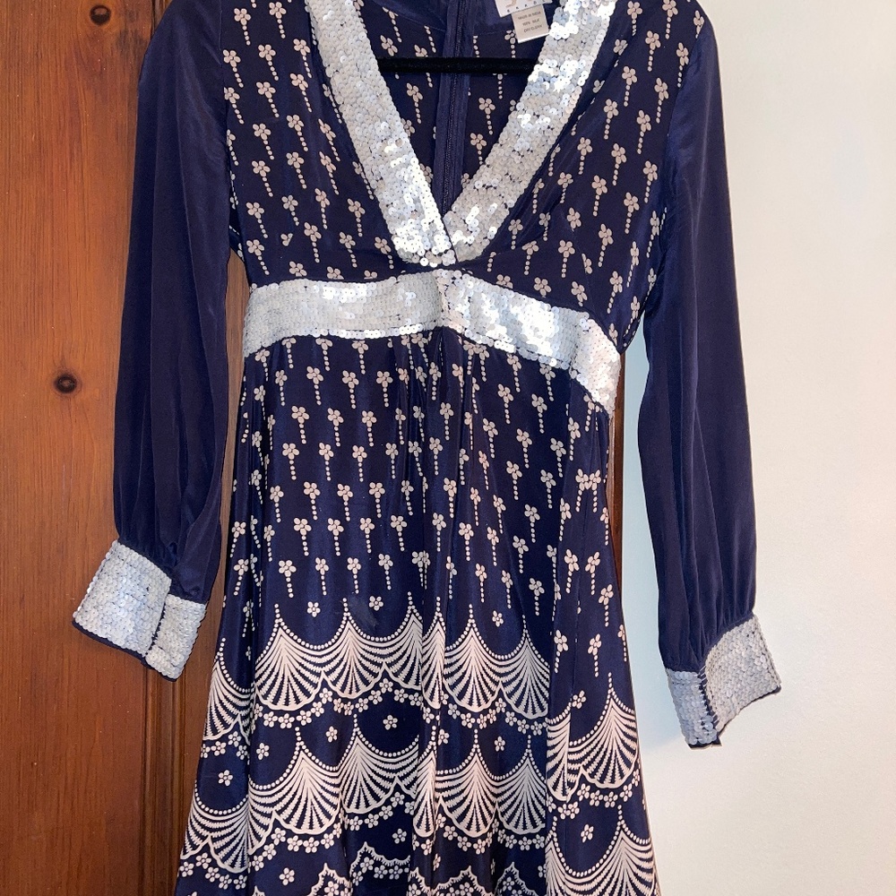 Navy blue sequin dress
